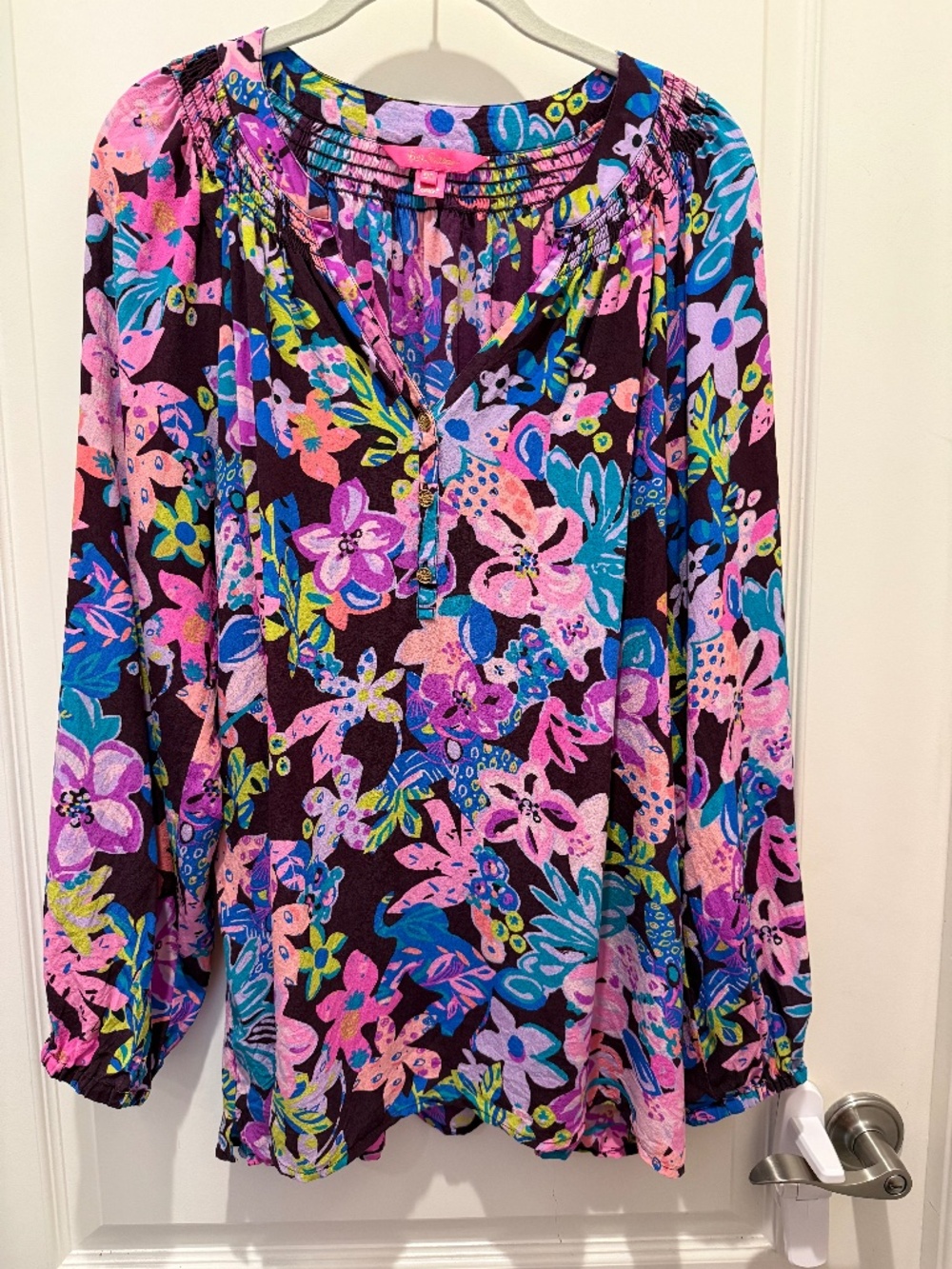 Lilly Pulitzer Elsa 100% Silk Blouse XXL